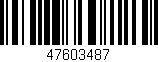 Código de barras (EAN, GTIN, SKU, ISBN): '47603487'