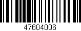Código de barras (EAN, GTIN, SKU, ISBN): '47604006'