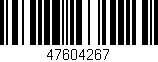 Código de barras (EAN, GTIN, SKU, ISBN): '47604267'