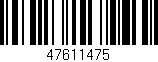 Código de barras (EAN, GTIN, SKU, ISBN): '47611475'