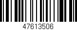 Código de barras (EAN, GTIN, SKU, ISBN): '47613506'