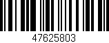 Código de barras (EAN, GTIN, SKU, ISBN): '47625803'