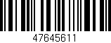 Código de barras (EAN, GTIN, SKU, ISBN): '47645611'