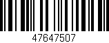 Código de barras (EAN, GTIN, SKU, ISBN): '47647507'