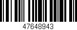 Código de barras (EAN, GTIN, SKU, ISBN): '47648943'