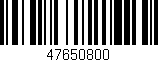 Código de barras (EAN, GTIN, SKU, ISBN): '47650800'