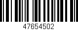 Código de barras (EAN, GTIN, SKU, ISBN): '47654502'
