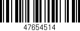 Código de barras (EAN, GTIN, SKU, ISBN): '47654514'