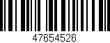 Código de barras (EAN, GTIN, SKU, ISBN): '47654526'