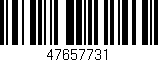 Código de barras (EAN, GTIN, SKU, ISBN): '47657731'