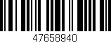 Código de barras (EAN, GTIN, SKU, ISBN): '47658940'