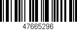 Código de barras (EAN, GTIN, SKU, ISBN): '47665296'
