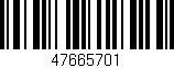Código de barras (EAN, GTIN, SKU, ISBN): '47665701'