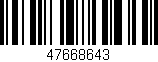 Código de barras (EAN, GTIN, SKU, ISBN): '47668643'