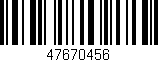 Código de barras (EAN, GTIN, SKU, ISBN): '47670456'