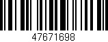 Código de barras (EAN, GTIN, SKU, ISBN): '47671698'