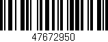 Código de barras (EAN, GTIN, SKU, ISBN): '47672950'