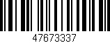 Código de barras (EAN, GTIN, SKU, ISBN): '47673337'