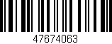 Código de barras (EAN, GTIN, SKU, ISBN): '47674063'