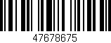 Código de barras (EAN, GTIN, SKU, ISBN): '47678675'