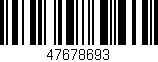 Código de barras (EAN, GTIN, SKU, ISBN): '47678693'