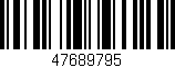 Código de barras (EAN, GTIN, SKU, ISBN): '47689795'