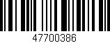 Código de barras (EAN, GTIN, SKU, ISBN): '47700386'