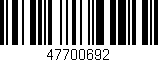 Código de barras (EAN, GTIN, SKU, ISBN): '47700692'