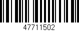 Código de barras (EAN, GTIN, SKU, ISBN): '47711502'