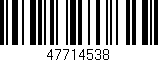 Código de barras (EAN, GTIN, SKU, ISBN): '47714538'