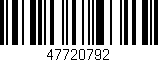 Código de barras (EAN, GTIN, SKU, ISBN): '47720792'