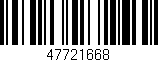 Código de barras (EAN, GTIN, SKU, ISBN): '47721668'
