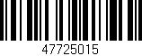 Código de barras (EAN, GTIN, SKU, ISBN): '47725015'