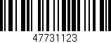 Código de barras (EAN, GTIN, SKU, ISBN): '47731123'