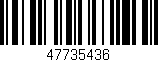 Código de barras (EAN, GTIN, SKU, ISBN): '47735436'