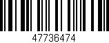 Código de barras (EAN, GTIN, SKU, ISBN): '47736474'