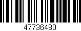 Código de barras (EAN, GTIN, SKU, ISBN): '47736480'