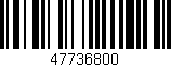 Código de barras (EAN, GTIN, SKU, ISBN): '47736800'