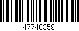 Código de barras (EAN, GTIN, SKU, ISBN): '47740359'