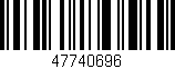 Código de barras (EAN, GTIN, SKU, ISBN): '47740696'
