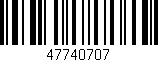Código de barras (EAN, GTIN, SKU, ISBN): '47740707'