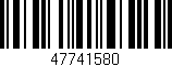 Código de barras (EAN, GTIN, SKU, ISBN): '47741580'