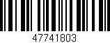 Código de barras (EAN, GTIN, SKU, ISBN): '47741803'