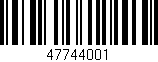 Código de barras (EAN, GTIN, SKU, ISBN): '47744001'