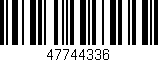 Código de barras (EAN, GTIN, SKU, ISBN): '47744336'