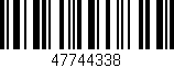 Código de barras (EAN, GTIN, SKU, ISBN): '47744338'