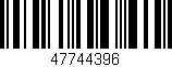 Código de barras (EAN, GTIN, SKU, ISBN): '47744396'