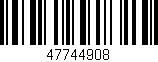 Código de barras (EAN, GTIN, SKU, ISBN): '47744908'