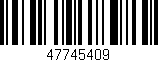 Código de barras (EAN, GTIN, SKU, ISBN): '47745409'