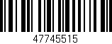 Código de barras (EAN, GTIN, SKU, ISBN): '47745515'